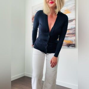 LOFT Navy Button Down Cardigan